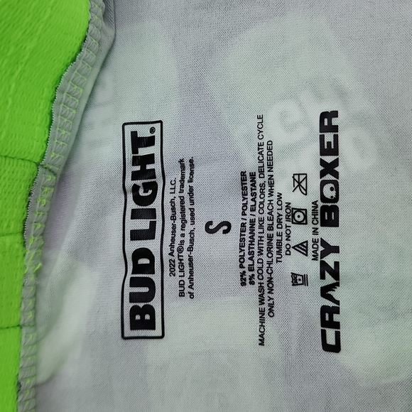 CRAZY BOXER, BUD LIGHT GREEN & BLACK COLOR SMALL (S) SIZE - Picture 7 of 12